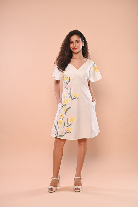 White Dress with Flowers