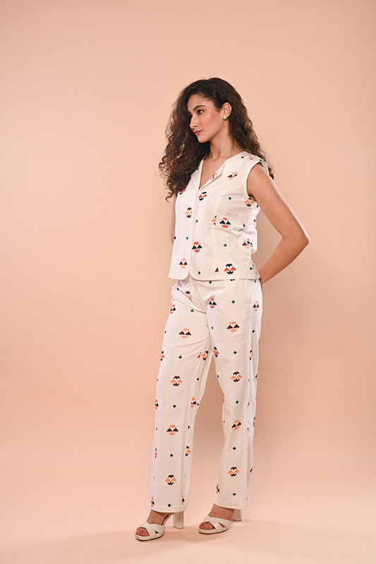 Aztec Co-ord Set (Sleeveless Jacket & Pants)