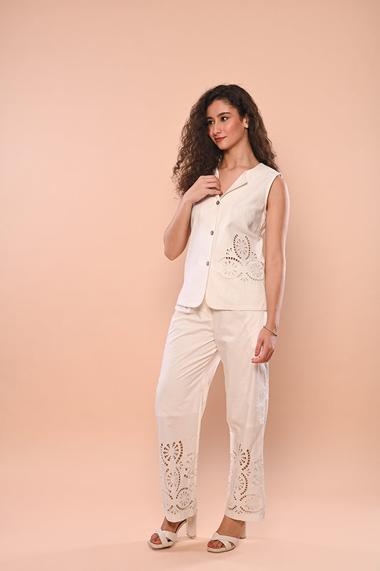 White Mandala Cutwork Set