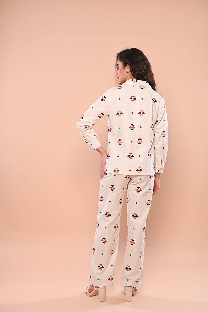 Aztec Set With Long Jacket & Pants