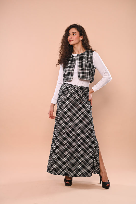 Black & White Check Flannel Set