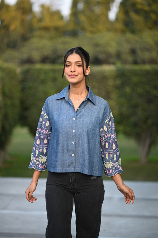 Denim Butterfly "Shacket"