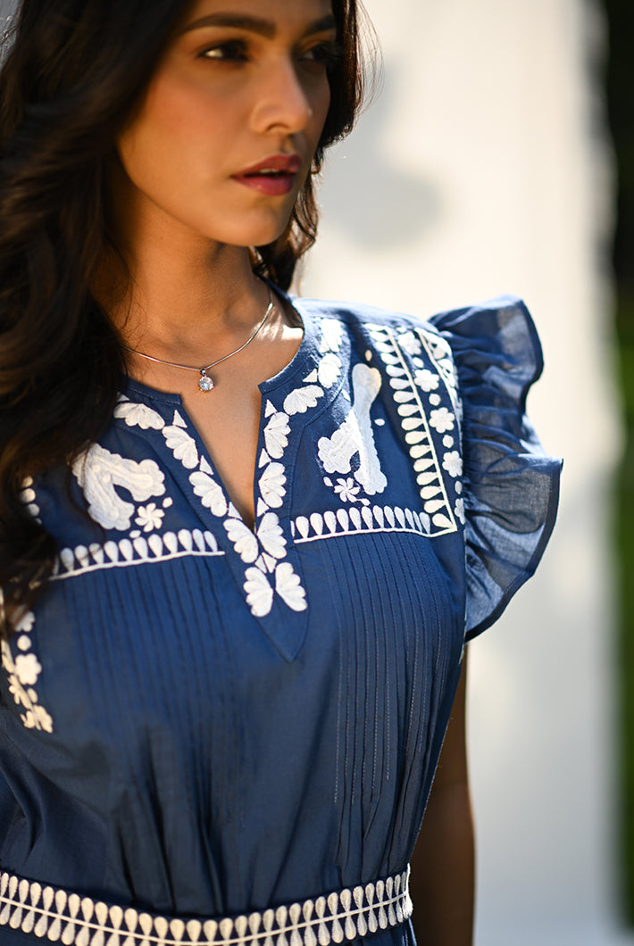 Blue and White Calm Dress