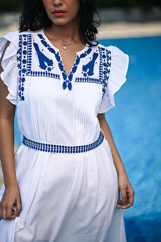 White & Blue Calm Dress