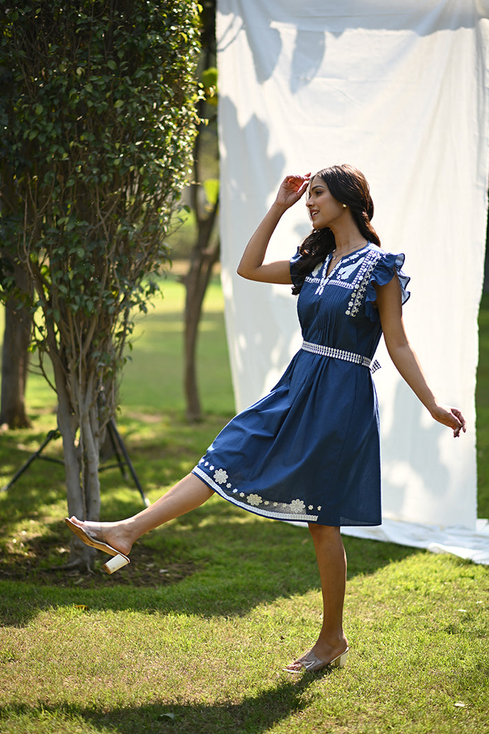 Blue and White Calm Dress