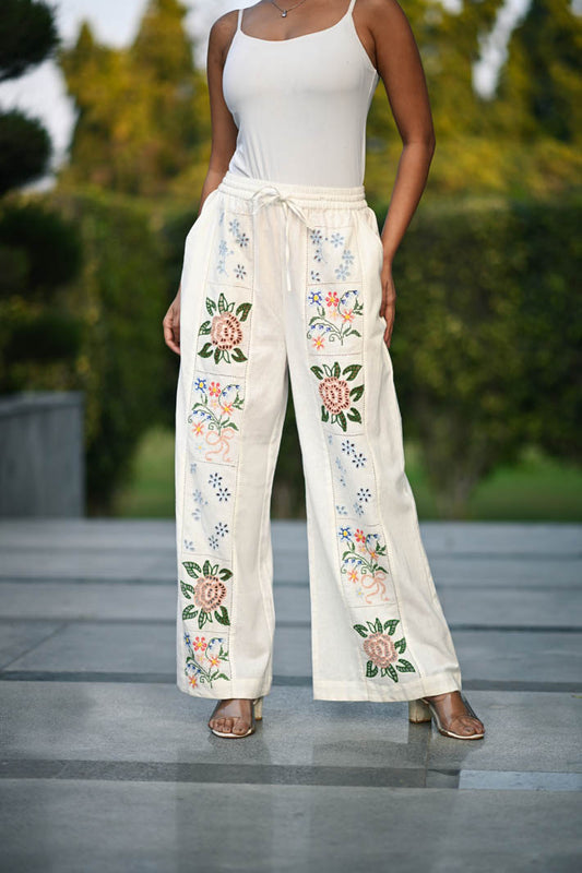 Cream Floral Pant
