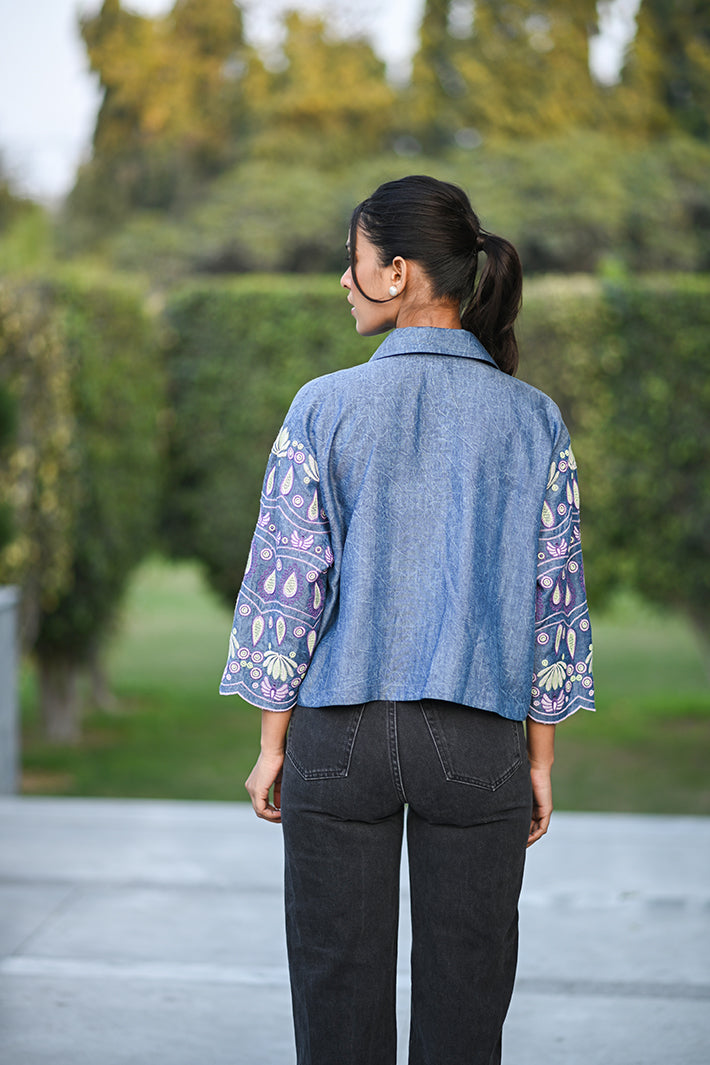 Denim Butterfly "Shacket"