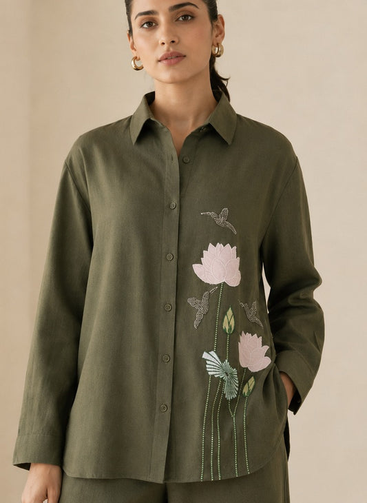 Olive Applique Lotus Set