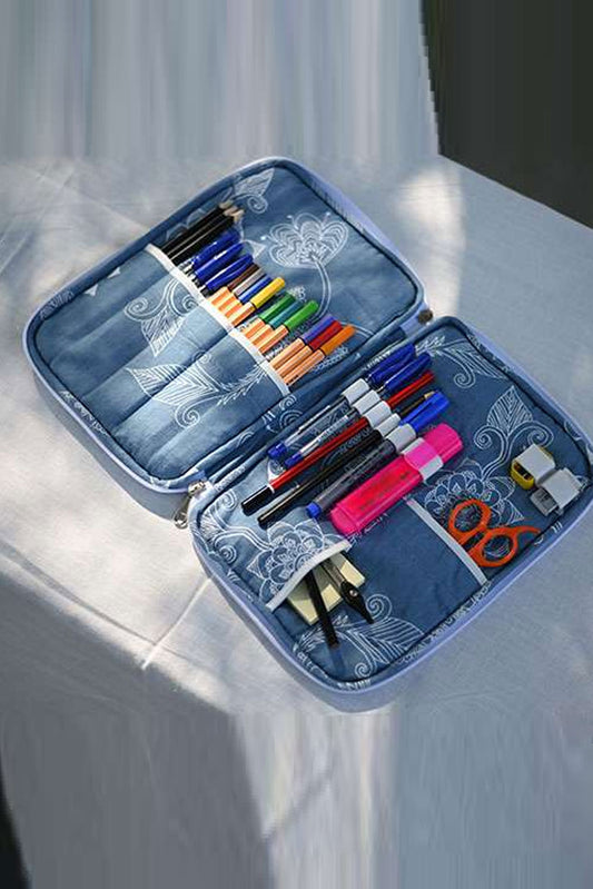Light Denim Stationery Organizer