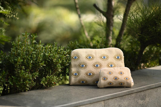 Evil Eye Jute Pouch