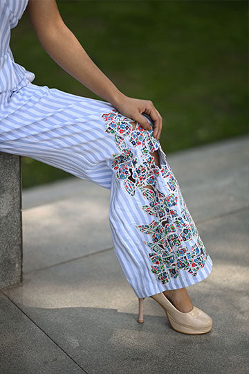 Blue Stripe Jumpsuit
