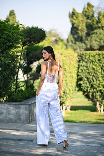 Blue Stripe Jumpsuit