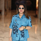 BIG FLOWER DENIM SET