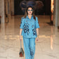 BIG FLOWER DENIM SET