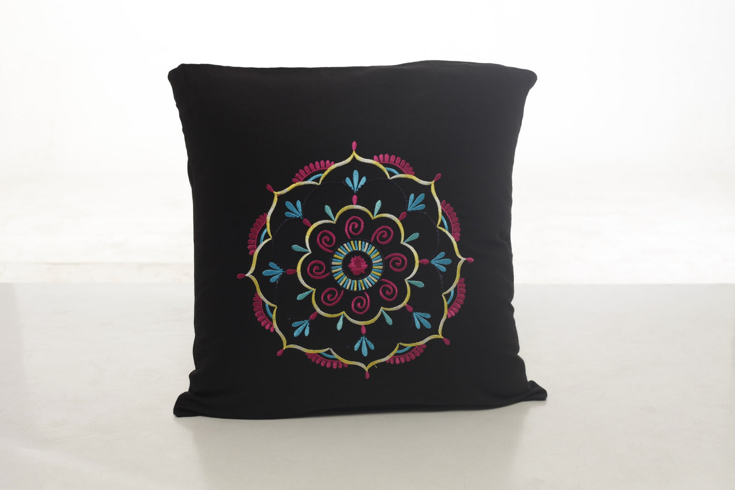 Black Flower Mandala Cushion Covers