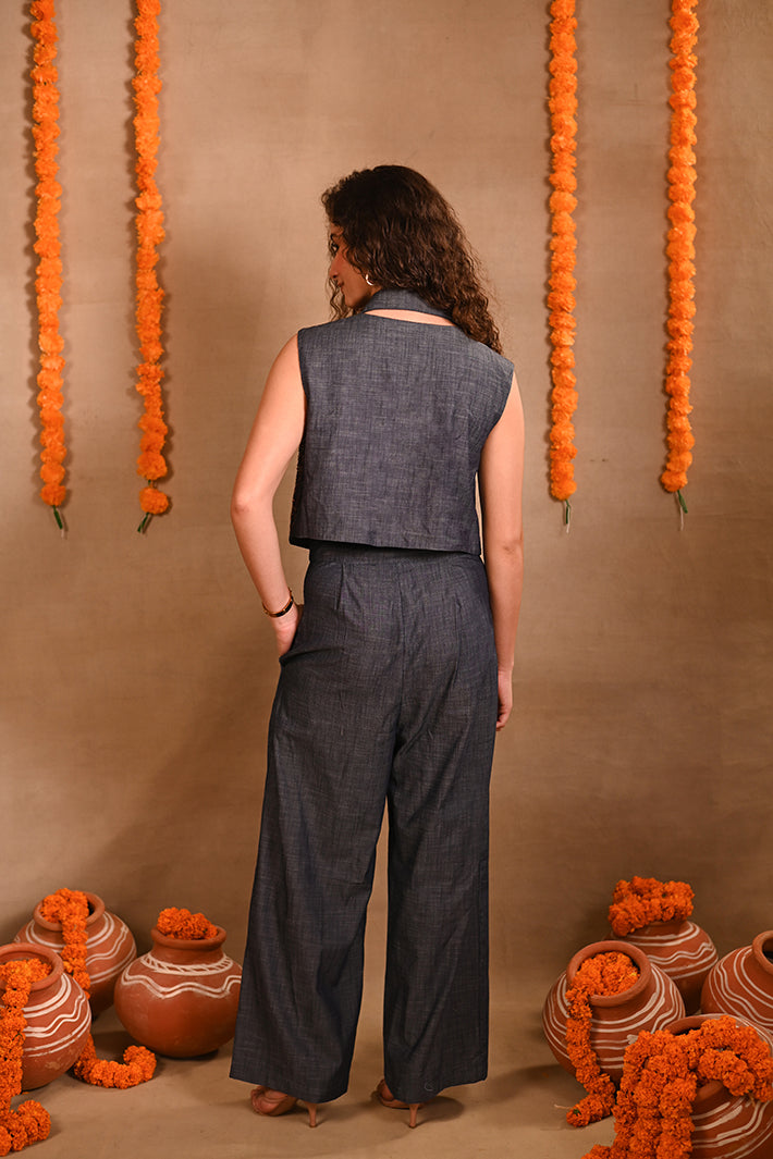 Denim Sequence Jacket & Jumpsuit