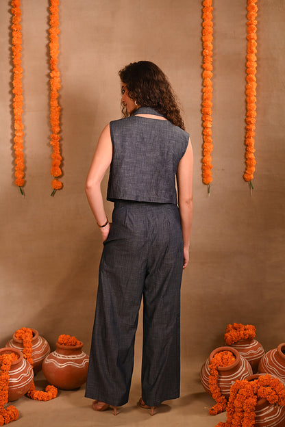 Denim Sequence Jacket & Jumpsuit