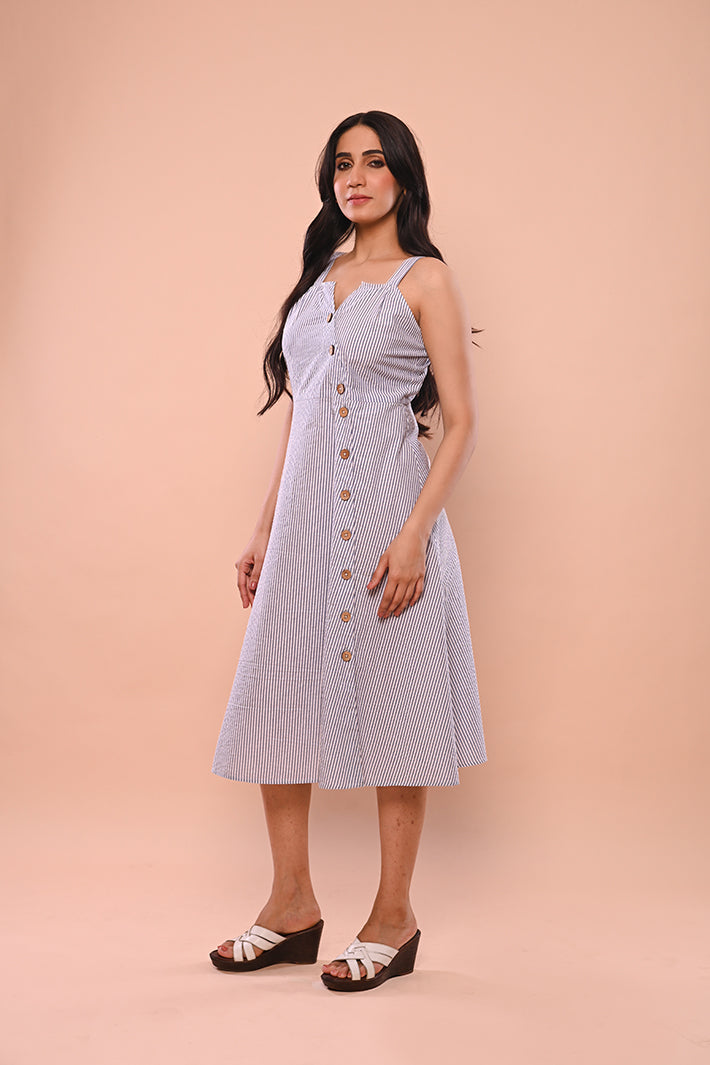Blue Striped Dress