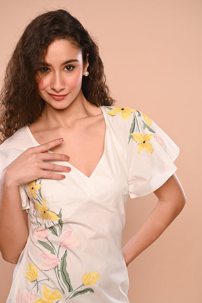 White Dress with Flowers