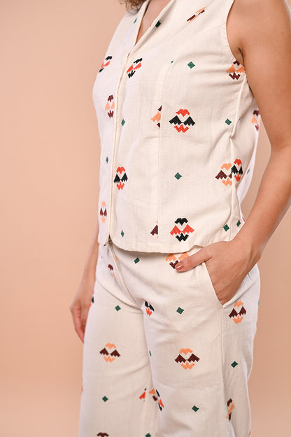 Aztec Co-ord Set (Sleeveless Jacket & Pants)