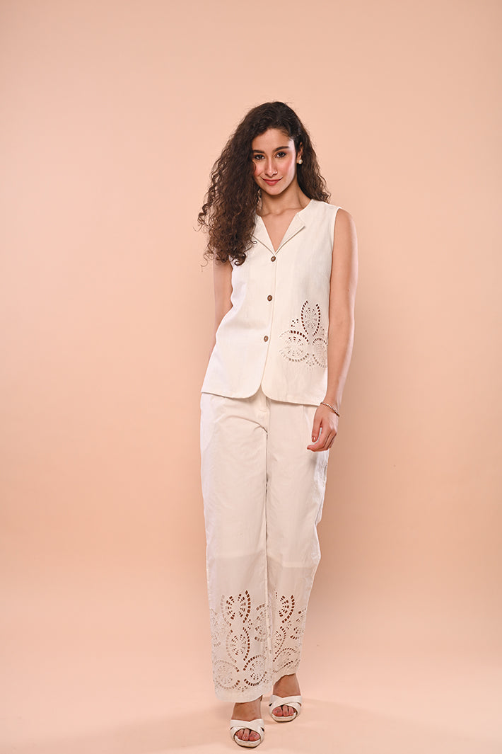White Mandala Cutwork Set