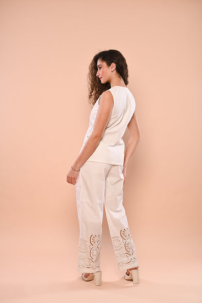 White Mandala Cutwork Set