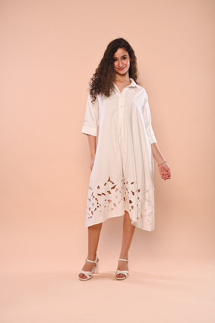 White Cutwork Dress
