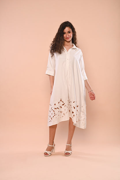 White Cutwork Dress