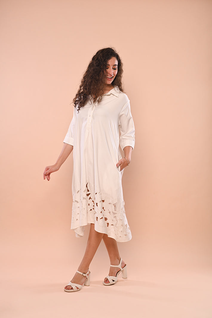 White Cutwork Dress