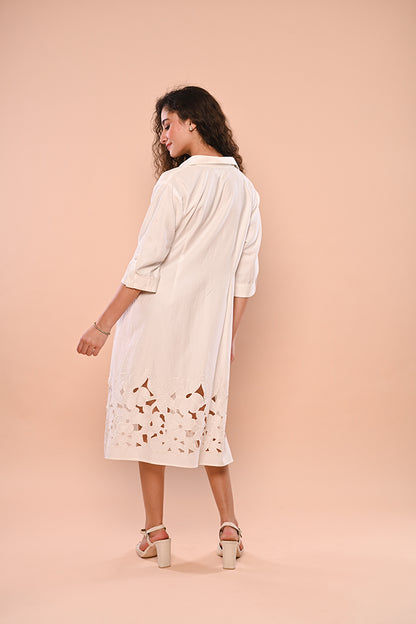 White Cutwork Dress