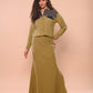 Green Grey Jacket with Green Long Skirt
