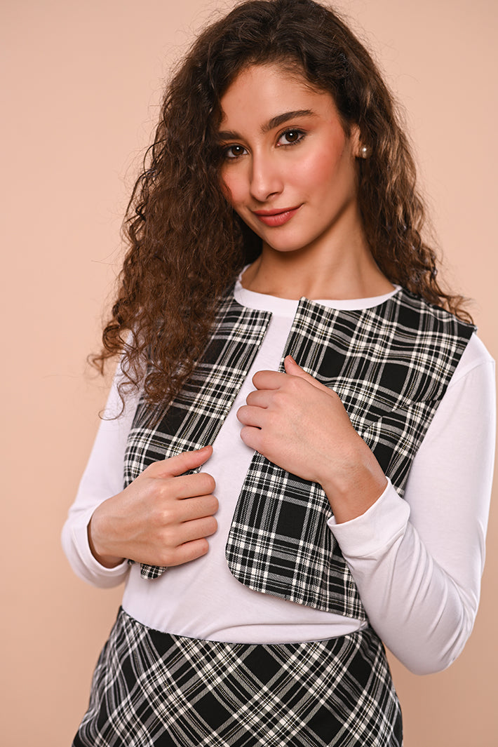 Black & White Check Flannel Set
