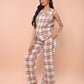 Pink And White Flannel Office Set ( waistcoat & pants)