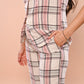 Pink And White Flannel Office Set ( waistcoat & pants)