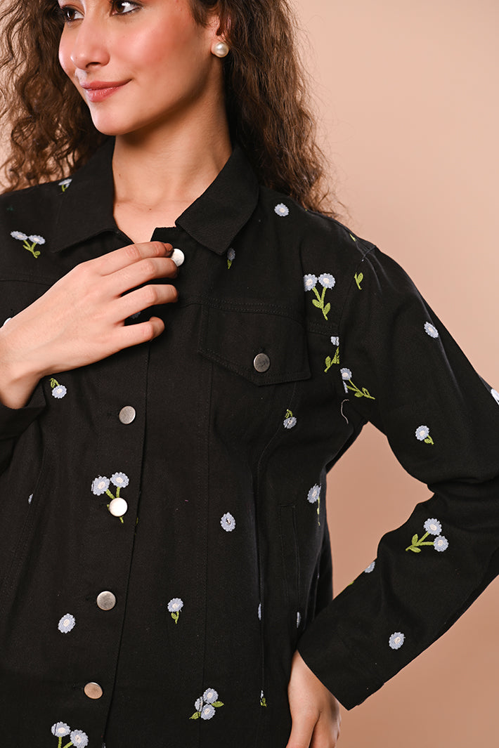 Black Floral Jacket