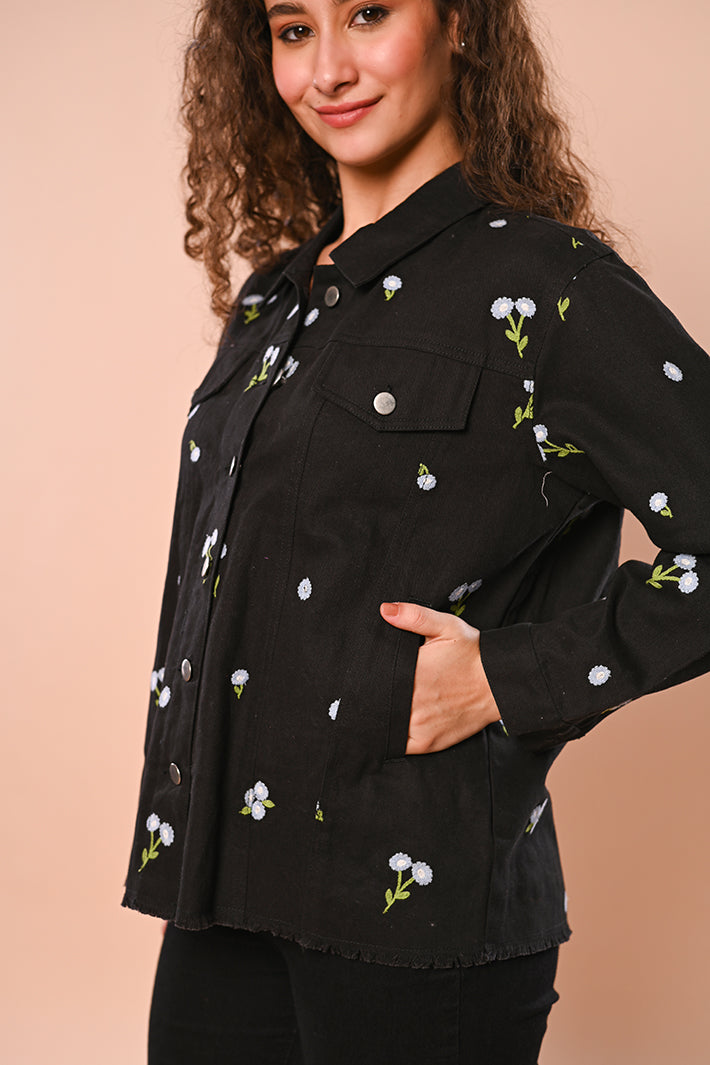 Black Floral Jacket