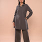 Grey Ribbed Long Jacket & Pants Set