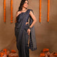 Denim Mirrorwork Saree