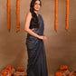 Denim Mirrorwork Saree