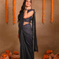 Denim Mirrorwork Saree