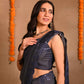 Denim Mirrorwork Saree