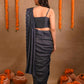 Denim Mirrorwork Saree