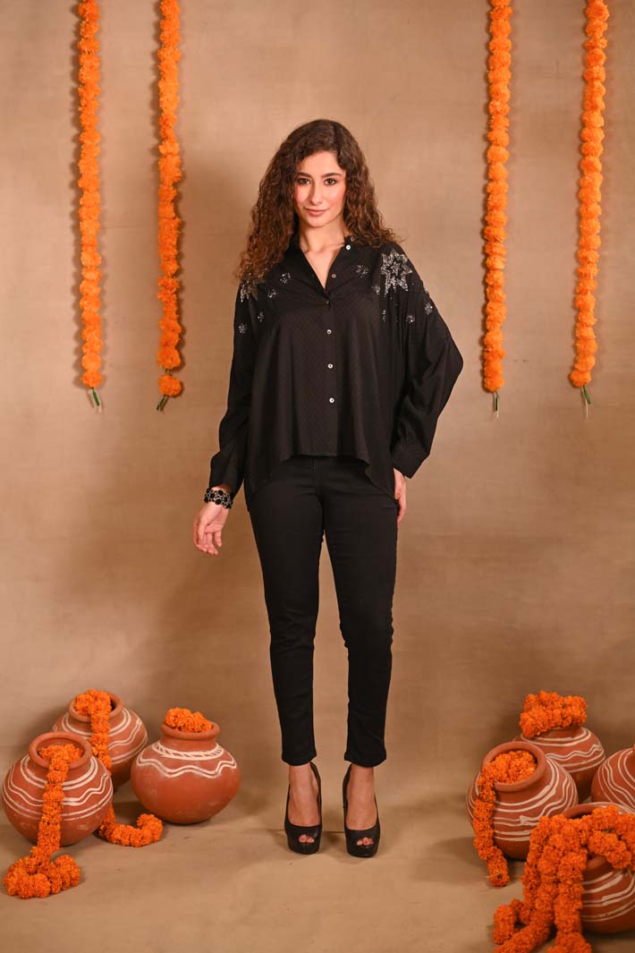 Black Top with Gold Stars