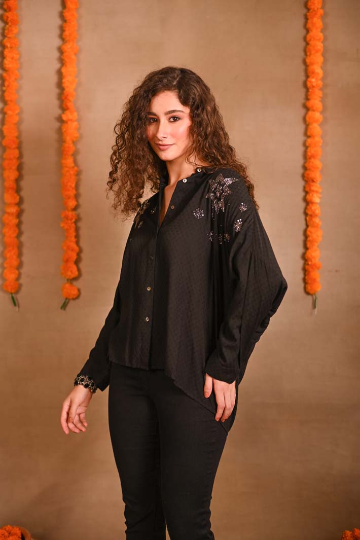 Black Top with Gold Stars