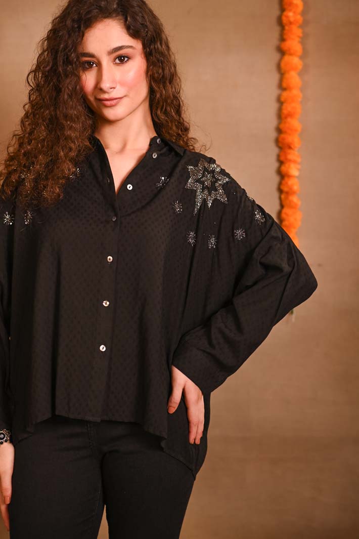 Black Top with Gold Stars