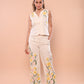 White Applique Floral Set ( waistcoat & pants)