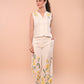 White Applique Floral Set ( waistcoat & pants)
