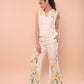 White Applique Floral Set ( waistcoat & pants)