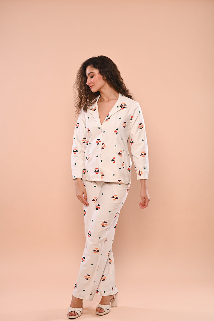 Aztec Set With Long Jacket & Pants