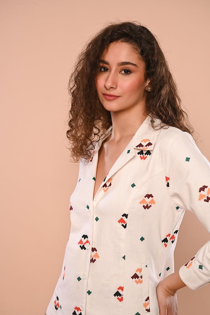 Aztec Set With Long Jacket & Pants